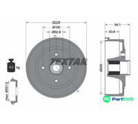 TEXTAR BRAKE DRUM 94041100 FOR OPEL VAUXHALL
