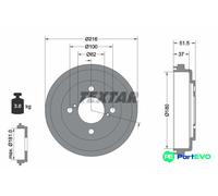 TEXTAR BRAKE DRUM 94049600 FOR SUZUKI
