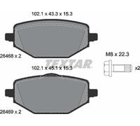 Textar Brake Pad Set for Rear Axle - 2646801