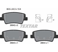Textar Brake Pad Set for Rear Axle - 2664201