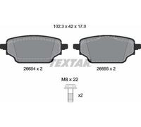 Textar Brake Pad Set for Rear Axle - 2665401