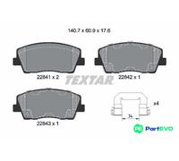 TEXTAR DISC BRAKE BRAKE PAD SET 2284101 FOR KIA