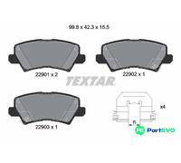 TEXTAR DISC BRAKE BRAKE PAD SET 2290101 FOR KIA