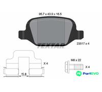 TEXTAR DISC BRAKE BRAKE PAD SET 2351703 FOR ALFA ROMEO