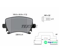 TEXTAR DISC BRAKE BRAKE PAD SET 2391402 FOR AUDI SKODA VW