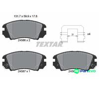 TEXTAR DISC BRAKE BRAKE PAD SET 2458601 FOR HYUNDAI KIA