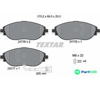 TEXTAR DISC BRAKE BRAKE PAD SET 2473803 FOR AUDI SEAT SKODA VW