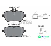 TEXTAR DISC BRAKE BRAKE PAD SET 2507101 FOR MERCEDES-BENZ