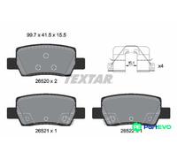TEXTAR DISC BRAKE BRAKE PAD SET 2652001