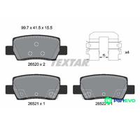 TEXTAR DISC BRAKE BRAKE PAD SET 2652002