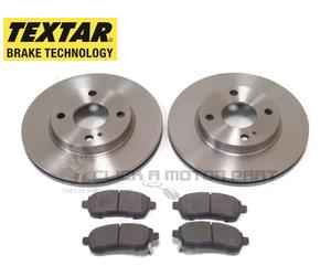 Textar Front 2 Brake Discs And Brake Pads Set For Ford Fiesta Mk7 2008-2017