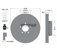 Textar Brake Disc 92182425 - Genuine OE 2-Piece Coated High-Carbon Vented Front (BMW 5/5 Touring/6)