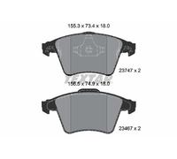 Textar Car Brake Pad Front Dimensions 73.4-74.8 x 155.3-156.5 For VW 2374701