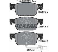 Textar Front Brake Pads fits Audi A4 Allroad A5 AWD F57,F5E 2238301