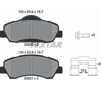Textar Car Brake Pad Front Caliper Screws For Citroën 2525001