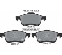 Textar 2590501 Front Axle Disc Brake Pad Set Fits Fiat