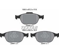Textar Car Brake Pad Front Dimensions 62.5mm-67.2mm x 156.5mm For Ford 2344004