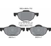 Front Brake Pad Set With Acoustic Wear Warning Fits Honda Accord TEXTAR 2372001