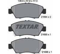 Textar 2169401 Front Axle Disc Brake Pad Set Fits Honda