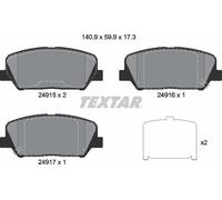 For Hyundai Kia Genuine OE Textar Brake Pads Full Set Of 4 Front 2491501