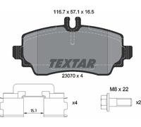 Textar Front Brake Pads fits Mercedes-Benz A-Class A 140 2307003