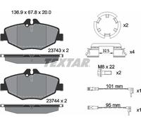 Front Brake Pad Set With Wear Warning Contact Fits Mercedes-Benz E-Class TEXTAR