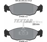 Textar 2143001 Front Axle Disc Brake Pad Set Fits Citroen Peugeot