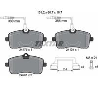 Genuine OE Textar Brake Pads Full Set Of 4 Front With Accessories 2417501