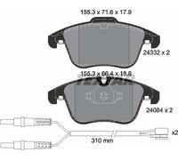 Textar Front Brake Pads fits Peugeot 508 SW Citroën C5 407 2433201