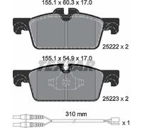 Textar 2522201 Front Disc Brake Pad Set Fits Peugeot