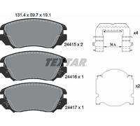 Textar Car Brake Pad Front Acoustic Wear Warning For Chevrolet 2441501