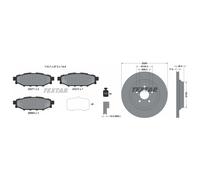 Textar Rear Brake Discs & Pads fits Subaru Crosstrek 2023 on 2.0