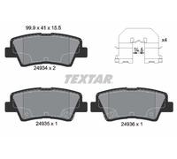 Textar Rear Brake Pads 2493401 - Fits Hyundai, Kia, Ssangyong - Full Set of 4