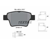 Textar Rear Brake Pad Set fits Peugeot 207 Cc 2007-2015 1.6