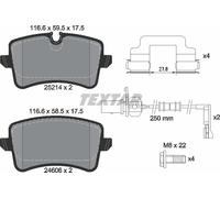 Textar Car Brake Pad Rear Wear Warning Contact For Audi 2521404