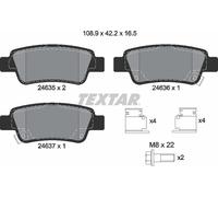Textar 2463501 Rear Disc Brake Pad Set Fits Honda