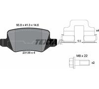 Textar Rear Brake Pads fits Mercedes-Benz A-Class Vaneo 2313803