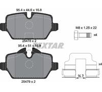 Brake Pad Set For Disc Rear For Mini Mini Countryman Mini Paceman TEXTAR 2547801