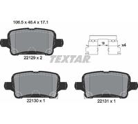 Textar 2212901 Rear Disc Brake Pad Set Fits Opel Vauxhall