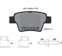 Textar 2473701 Rear Disc Brake Pad Set Fits Peugeot
