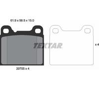 Genuine OE Textar Brake Pads Full Set Of 4 Rear With Accessories 2075506