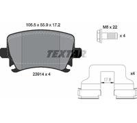 Brake Pad Set, disc brake TEXTAR 2391401 for AUDI A3 (8P1) 1.2 2010-2012