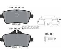 Textar Rear Pads fits Mercedes-Benz M-Class SLK CLA GL-Class A-Class GLA-Class