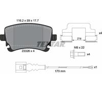 Textar 2332602 Rear Axle Disc Brake Pad Set Fits VW