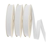 TEXTEX 20mm Wide Bias Binding Tape. 50% Cotton, 50% Polyester. Pack of 3 Pieces, Each 10m - White