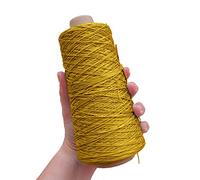TEXTEX = Cuquillo Chain Thread. Yarn for Knitting and Crochet. Composition 100% Rayon. 1 Cone of 200grs and 600mts (Gold)