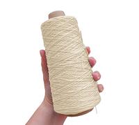 TEXTEX = Cuquillo Chain Thread. Yarn for Knitting and Crochet. Composition 100% Rayon. 1 Cone of 200grs and 600mts (Cream)