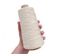 TEXTEX = Cuquillo Chain Thread. Yarn for Knitting and Crochet. Composition 100% Rayon. 1 Cone of 200grs and 600mts (Off White)