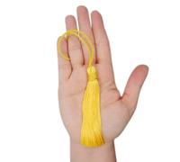 TEXTEX = Cuquillo Tassel with Tied on the Head. 10cm Long. 100% Rayon. Bag of 5 Units - (Yellow)