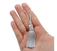 TEXTEX = Cuquillo Tassel with Tied on the Head. 5cm Long. 100% Rayon. Bag of 5 Units - (Light Grey)